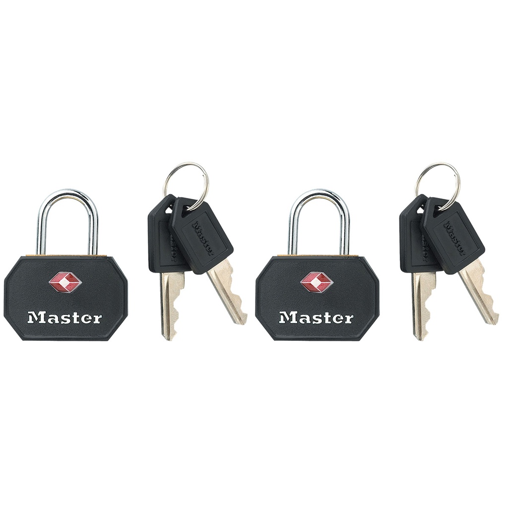 [4681EURTBLK] Hangslot Masterlock 2 gelijksl alu TSA zwart 30mm