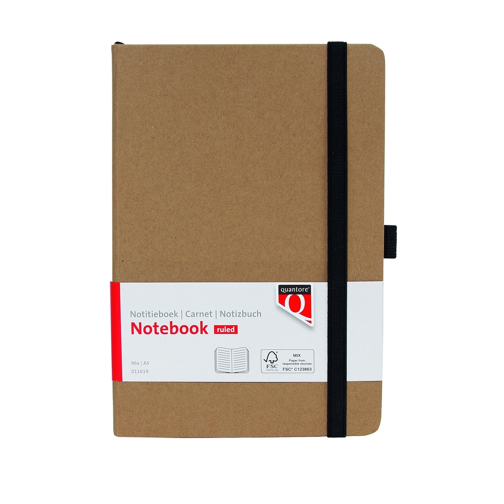 [011619Q] Notitieboek Quantore A5 lijn 192blz 80gr kraft