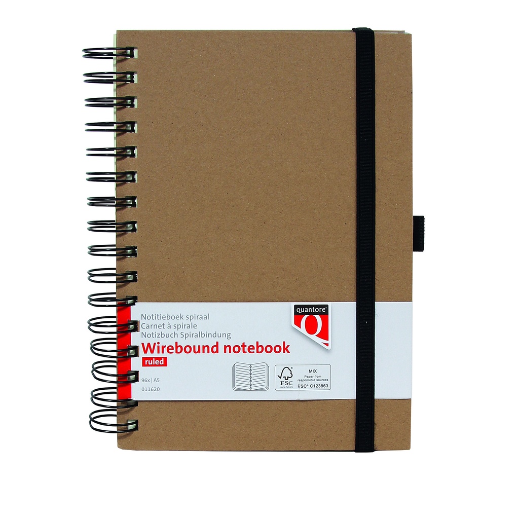 [011620Q] Notitieboek Quantore A5 sp lijn 192blz 80gr kraft