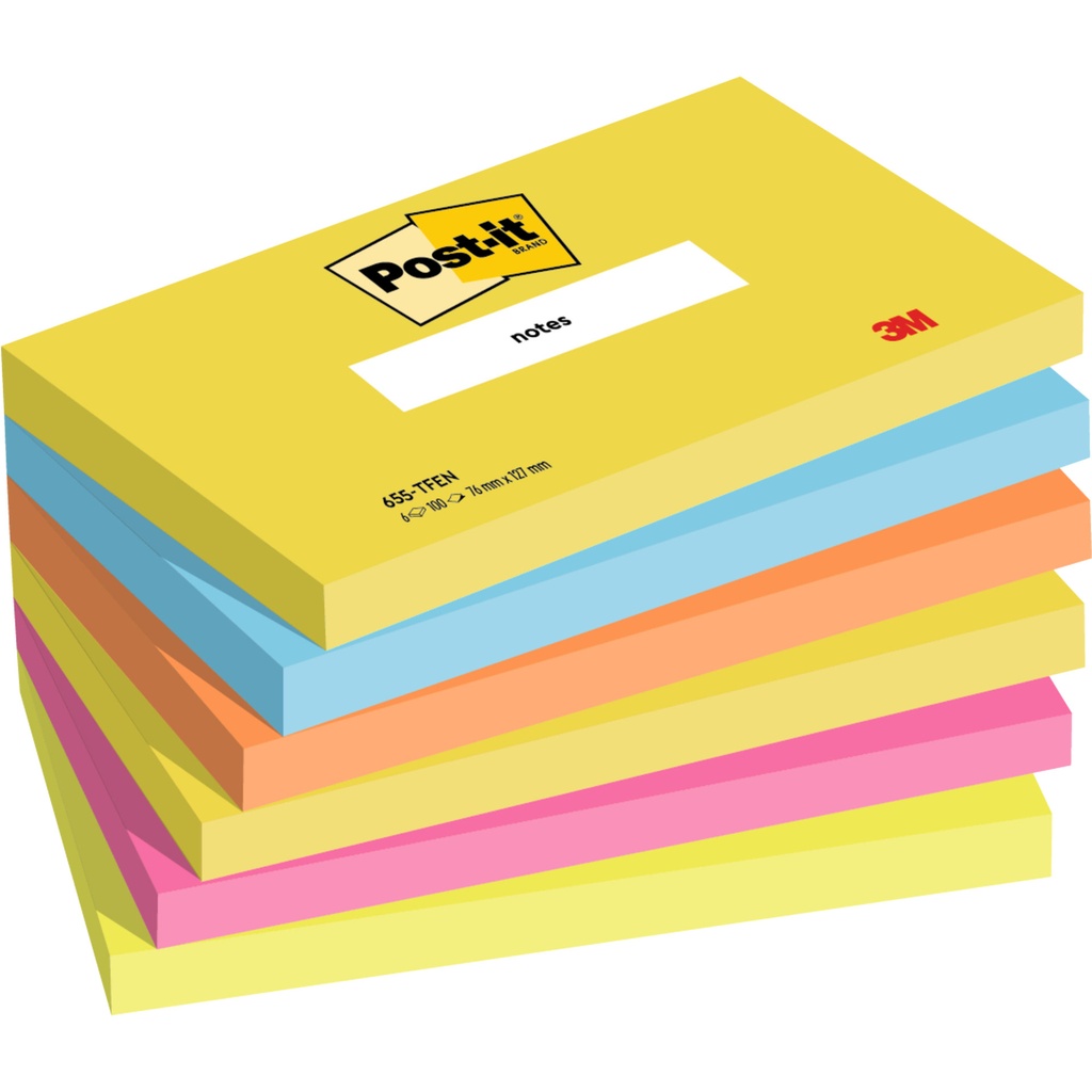 [655-TFEN] Memoblok 3M Post-it 655 76x127mm Energetic Colours