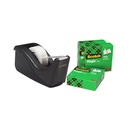 Plakbandhouder Scotch C60 zwart + 4 rol Magic tape