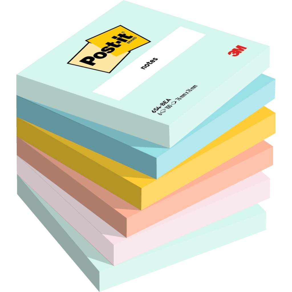 [654-6-BEA] Memoblok 3M Post-it 654 76x76mm Beachside Colour