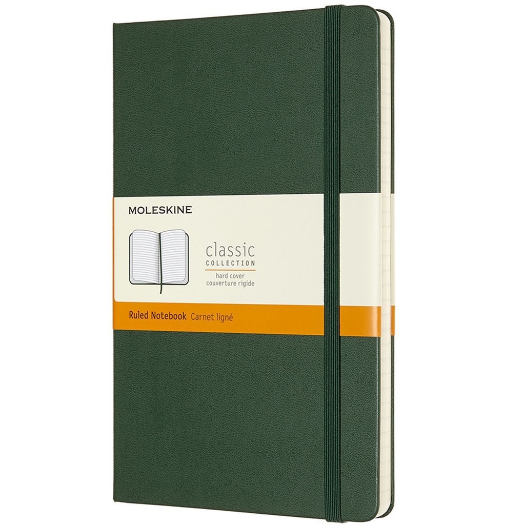 [QP060K15] Notitieboek Moleskine L 130x210mm lijn hc green