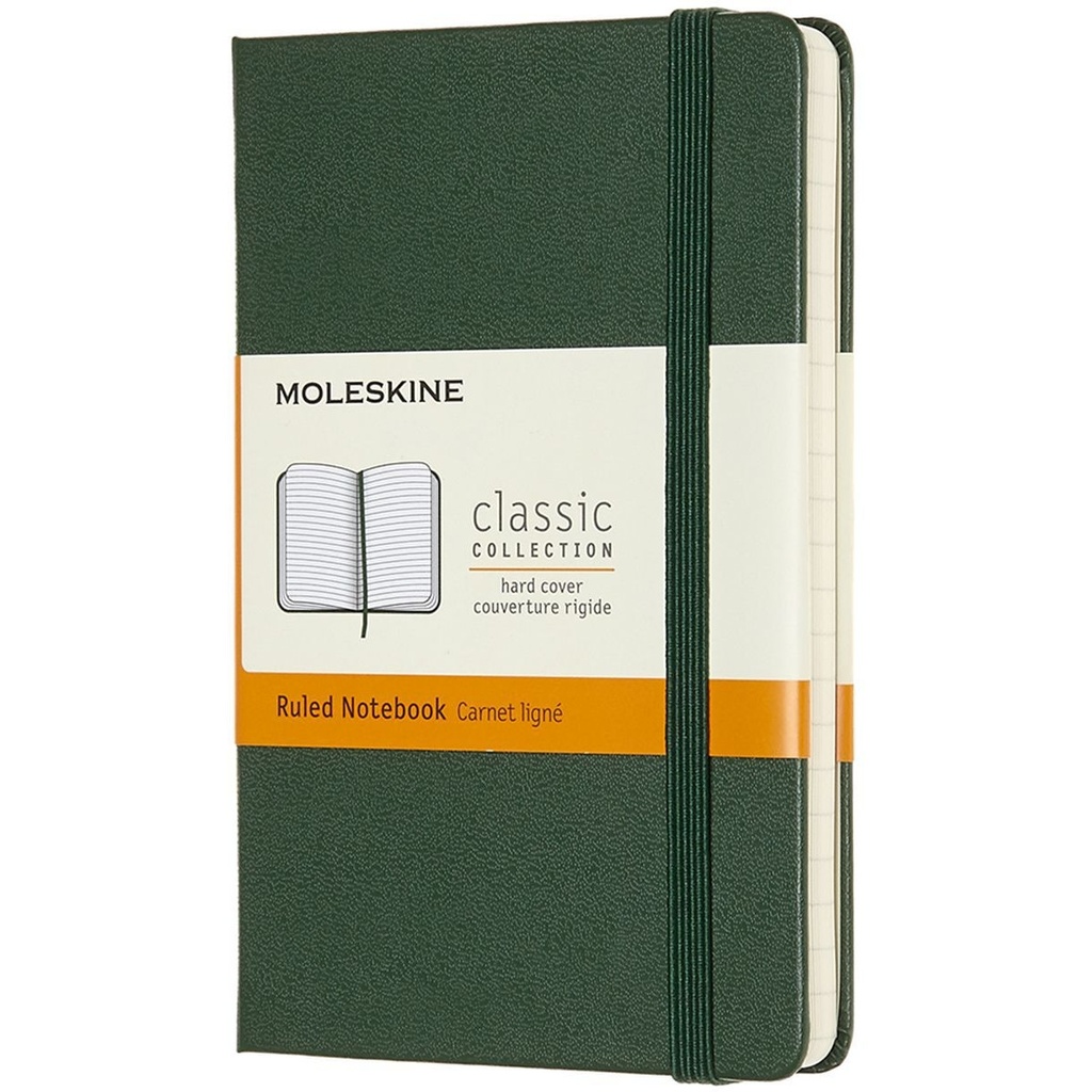 Notitieboek Moleskine pocket 90x140 ln hc myrt gn