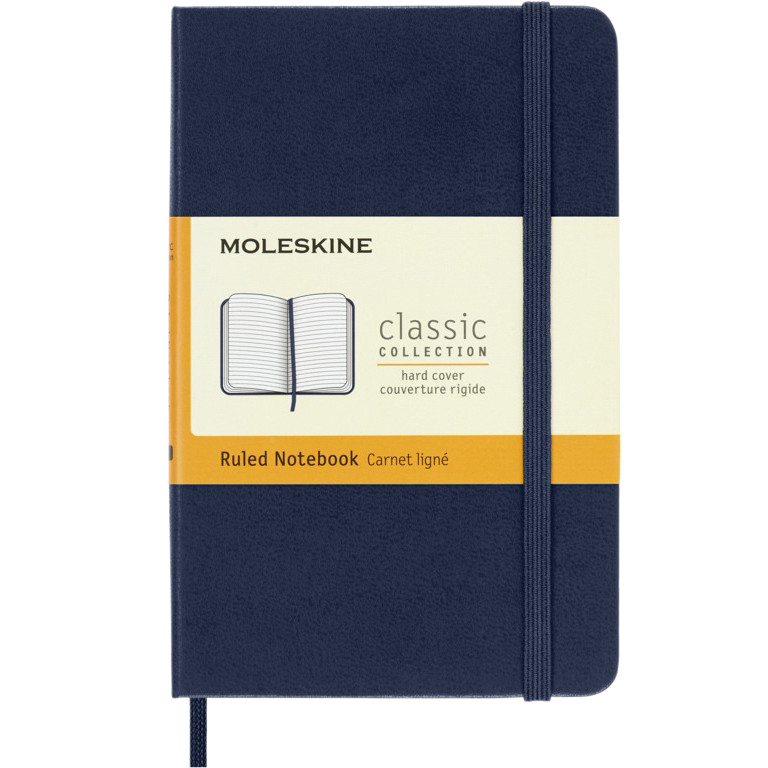Notitieboek Moleskine pocket 90x140 ln hc sapp bl