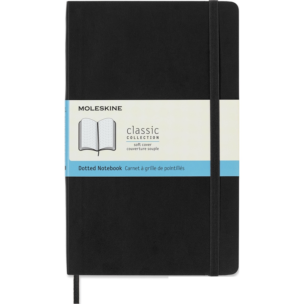 [QP619] Notitieboek Moleskine large 130x210 dots sc zw