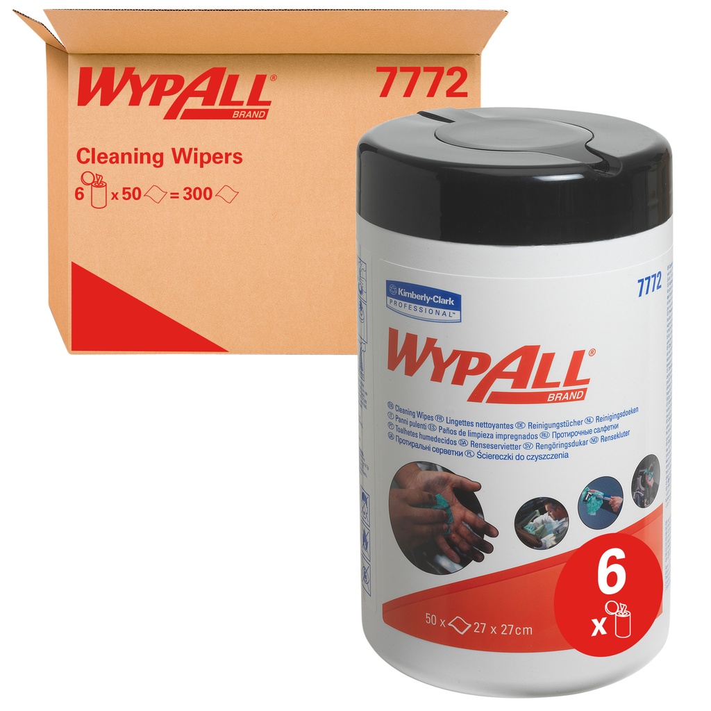 [7772] Reinigingsdoek WypAll bus 1laags 6x50 vel groen