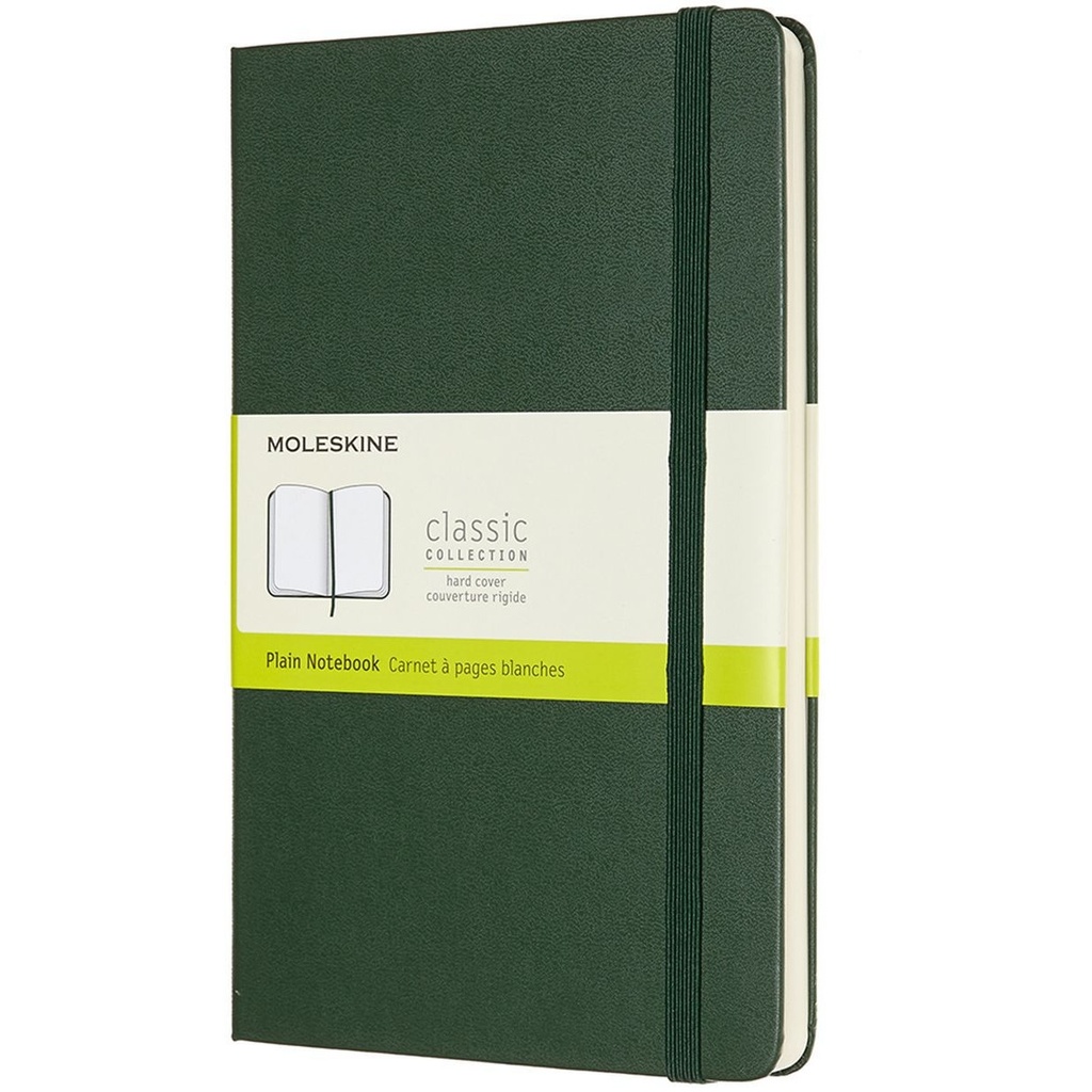 [QP062K15] Notitieboek Moleskine L 130x210mm blanco hc green