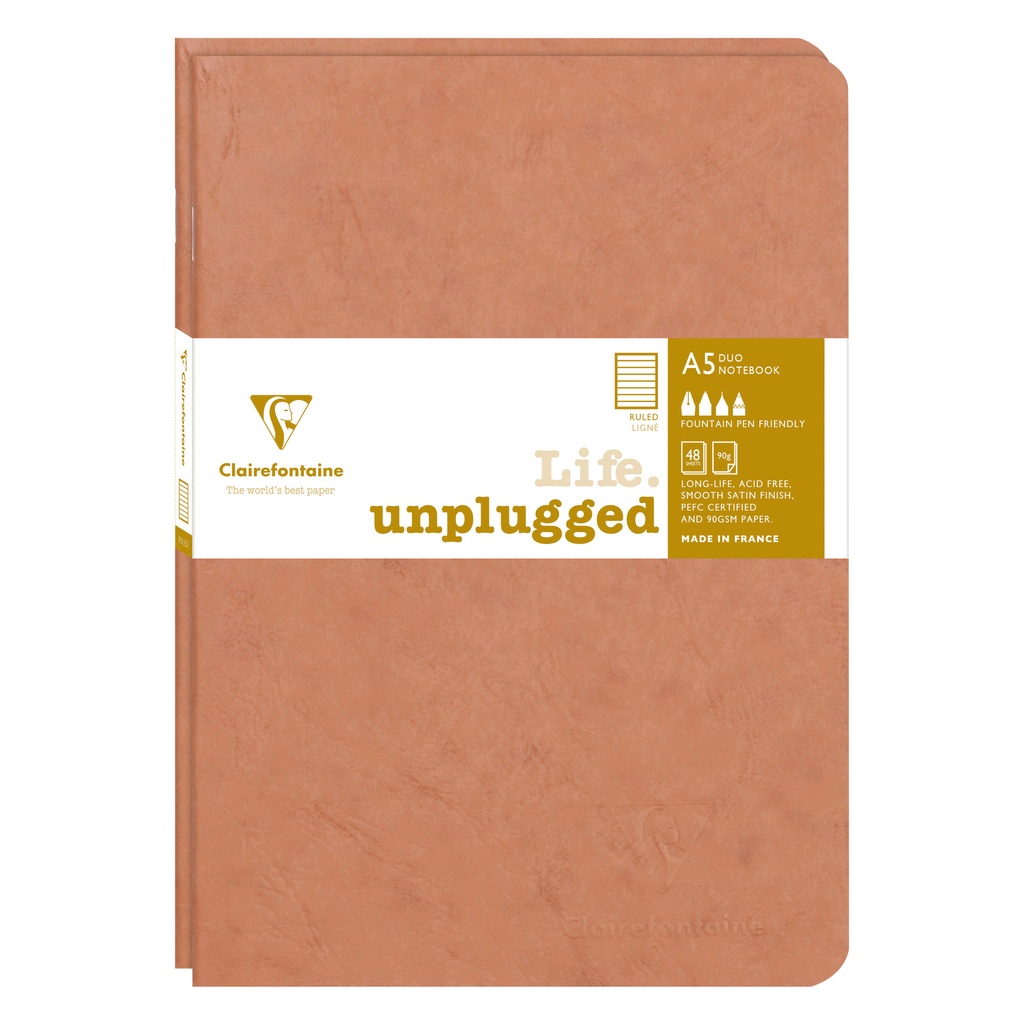 [733176C] Schrift Clairefontaine A5 lijn 96pag 90gr br 2st