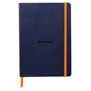 Notitieboek Rhodia A5 lijn 80 vel 90gr nachtblauw
