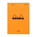 Schrijfblok Rhodia A6 lijn 80vel 80gr oranje