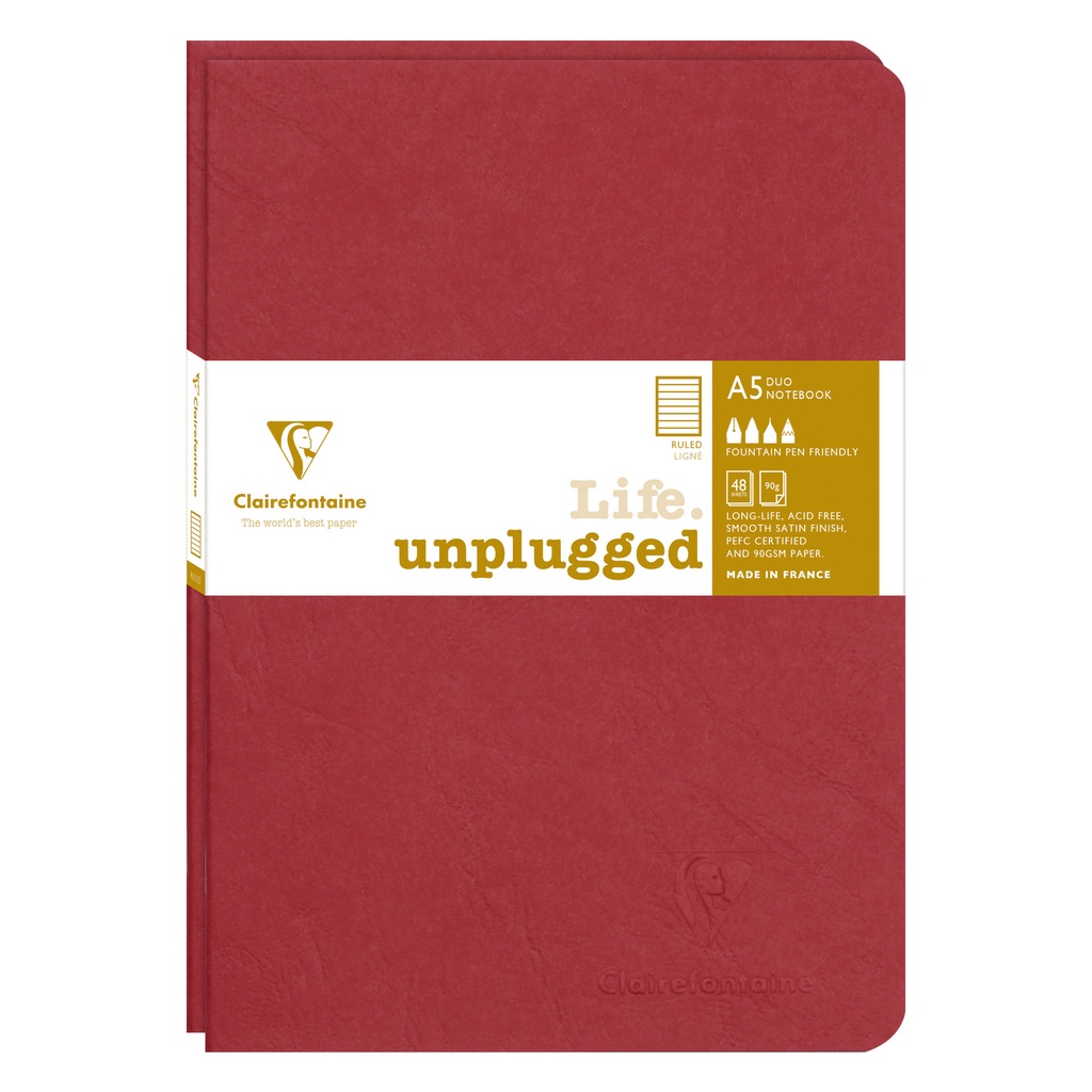 Schrift Clairefontaine A5 lijn 96pag 90gr rd 2st