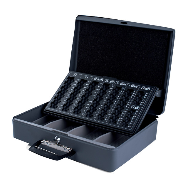 [8047246] Geldkist Pavo met draaggreep 370x280x115mm grijs