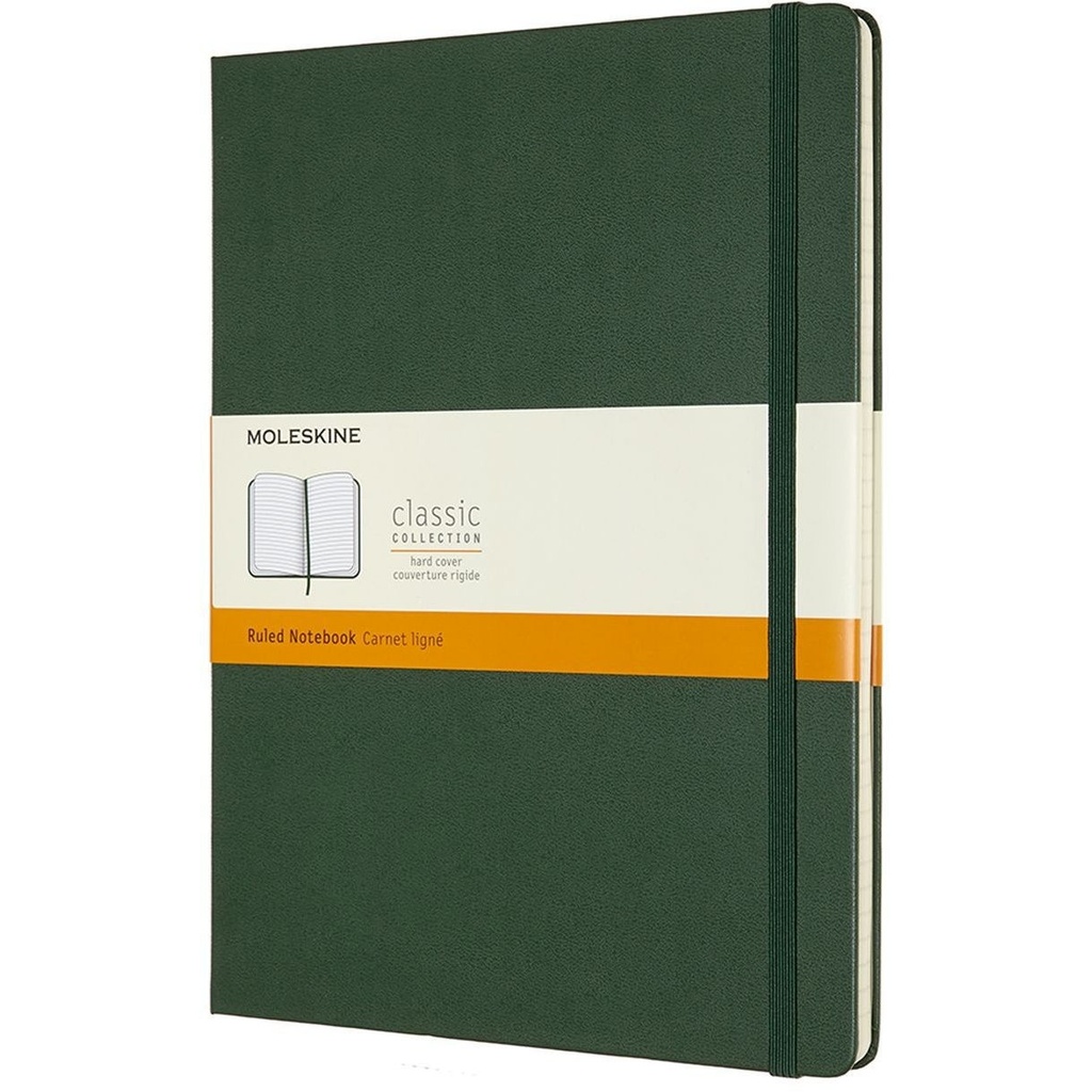 [QP090K15] Notitieboek Moleskine XL 190x250mm lijn hc green