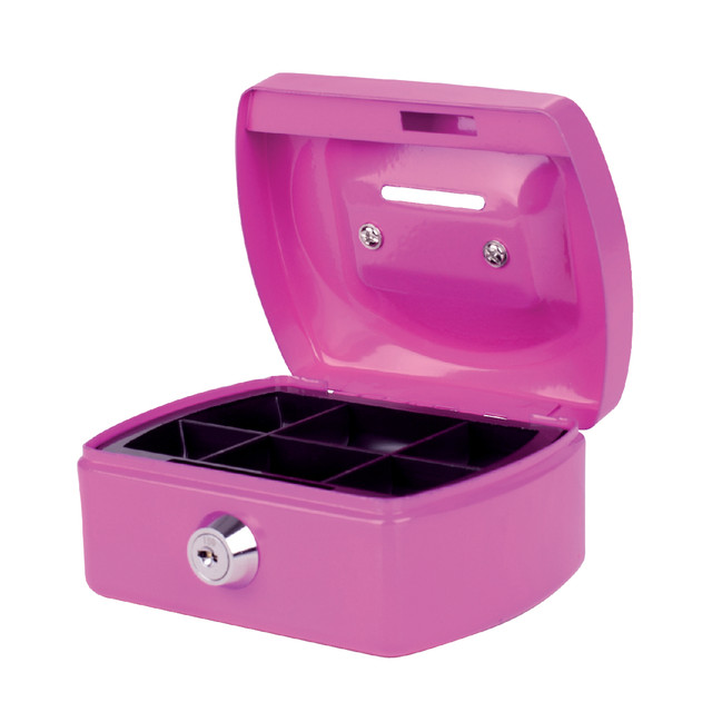 [8007400] Geldkist Pavo met muntgleuf 125x95x60mm roze