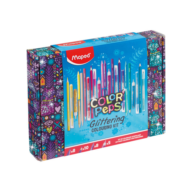Tekenset Maped ColorPeps glitter 31delig assorti