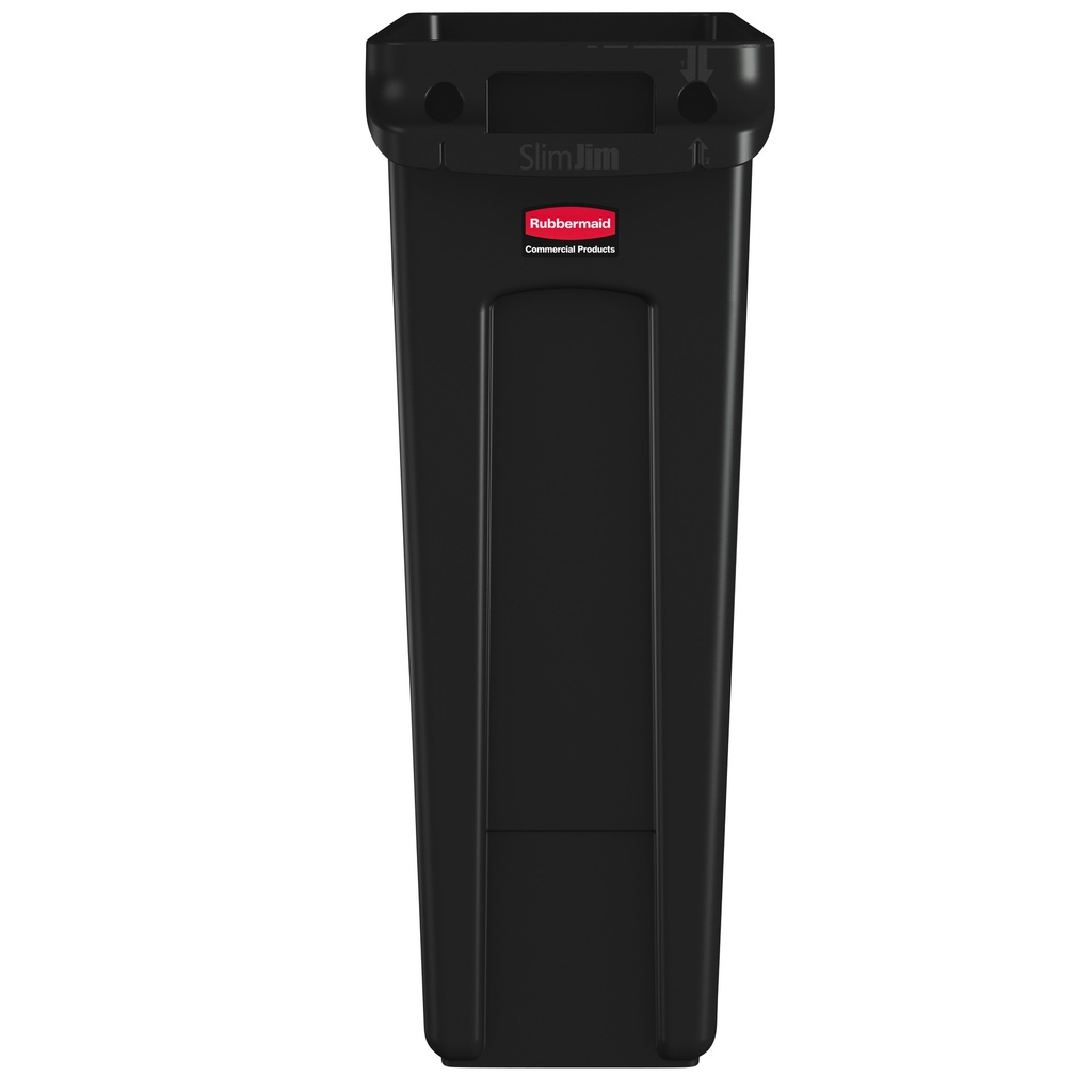 Afvalbak Rubbermaid Slim Jim VT 87L zwart