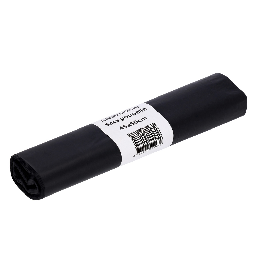 Afvalzak Cleaninq 45x50cm recycled T25 15L zwart