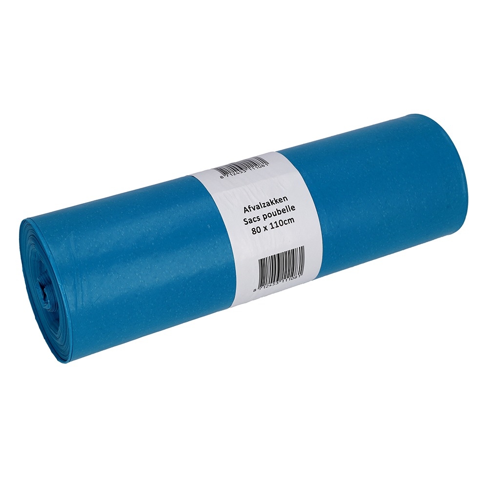 Afvalzak Cleaninq 80x110cm recycled T60 140L blauw