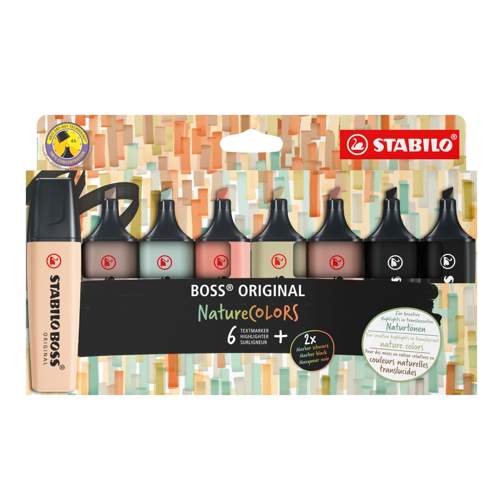 [70/8-2-1] Markeerstift STABILO Boss 70/8 etui à 8st nature