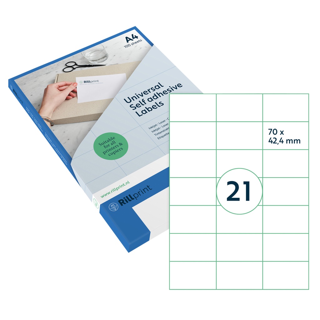 [83213] Etiket Rillprint 70x42.4mm mat transparant 525st