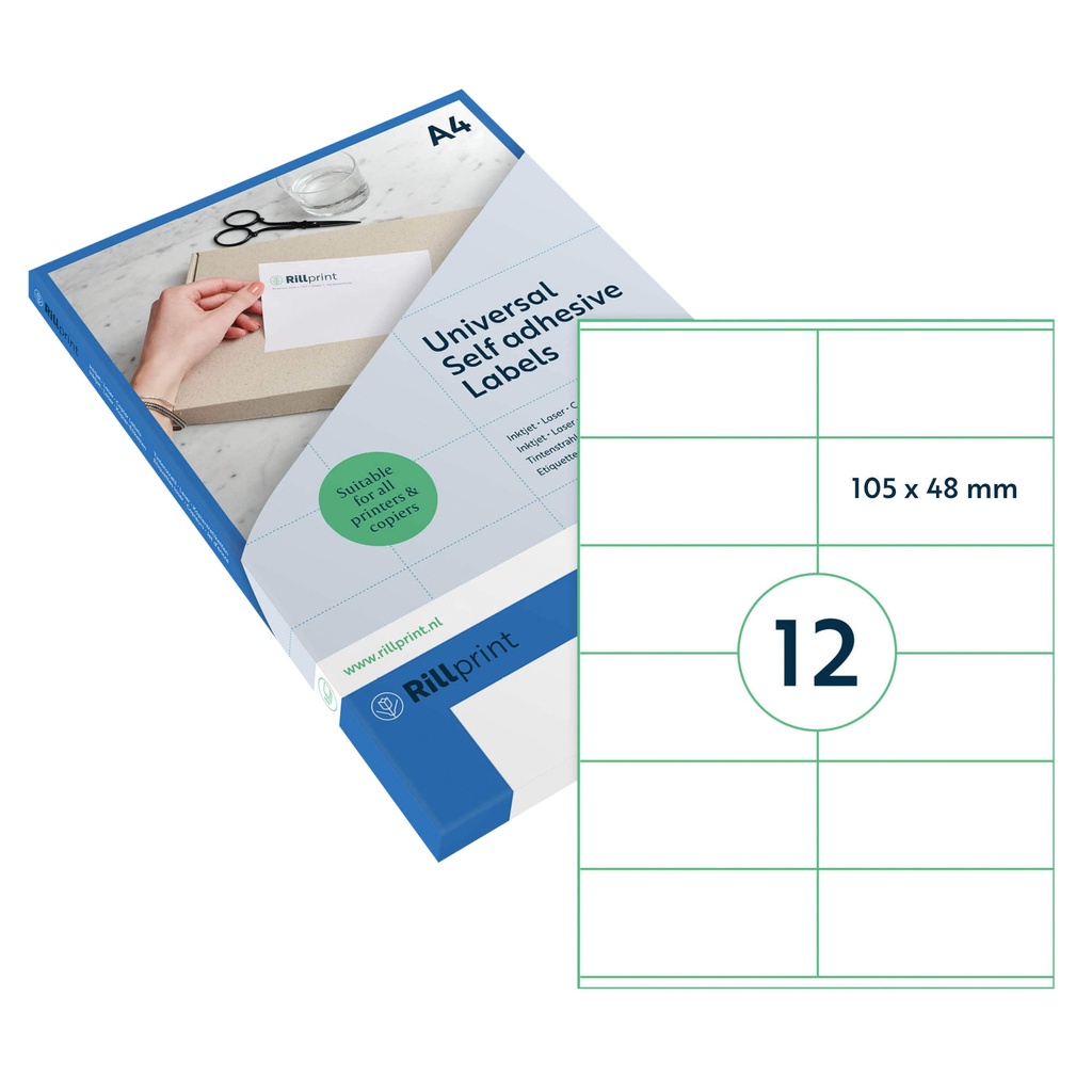 [83219] Etiket Rillprint 105x48mm mat transparant 300st