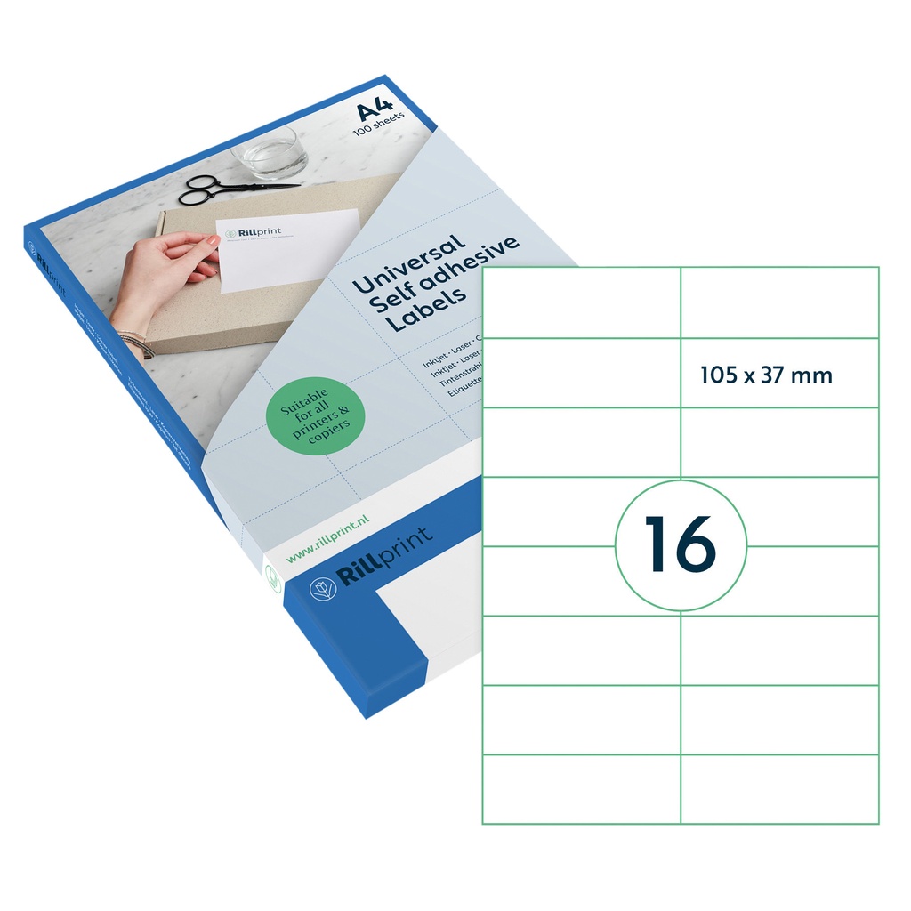 [83217] Etiket Rillprint 105x37mm mat transparant 400st