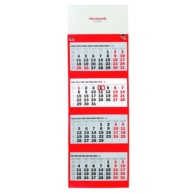 4-maandskalender 2026 Quantore