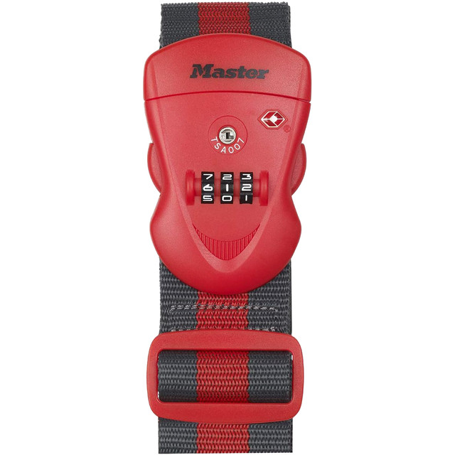 [4702EURDRED] Kofferriem Master Lock TSA Rood/Zwart