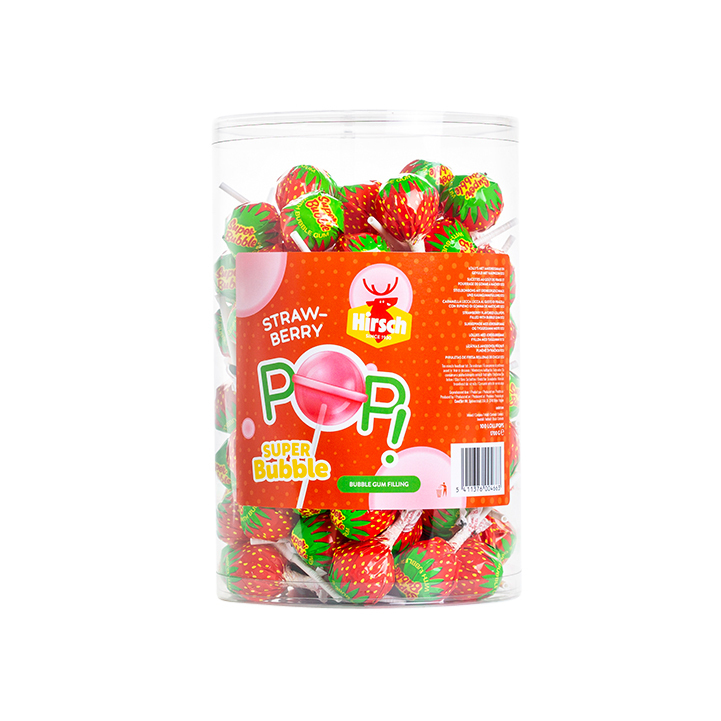 [6911] Lolly Hirsch super bubble strawberry 100x17 gram