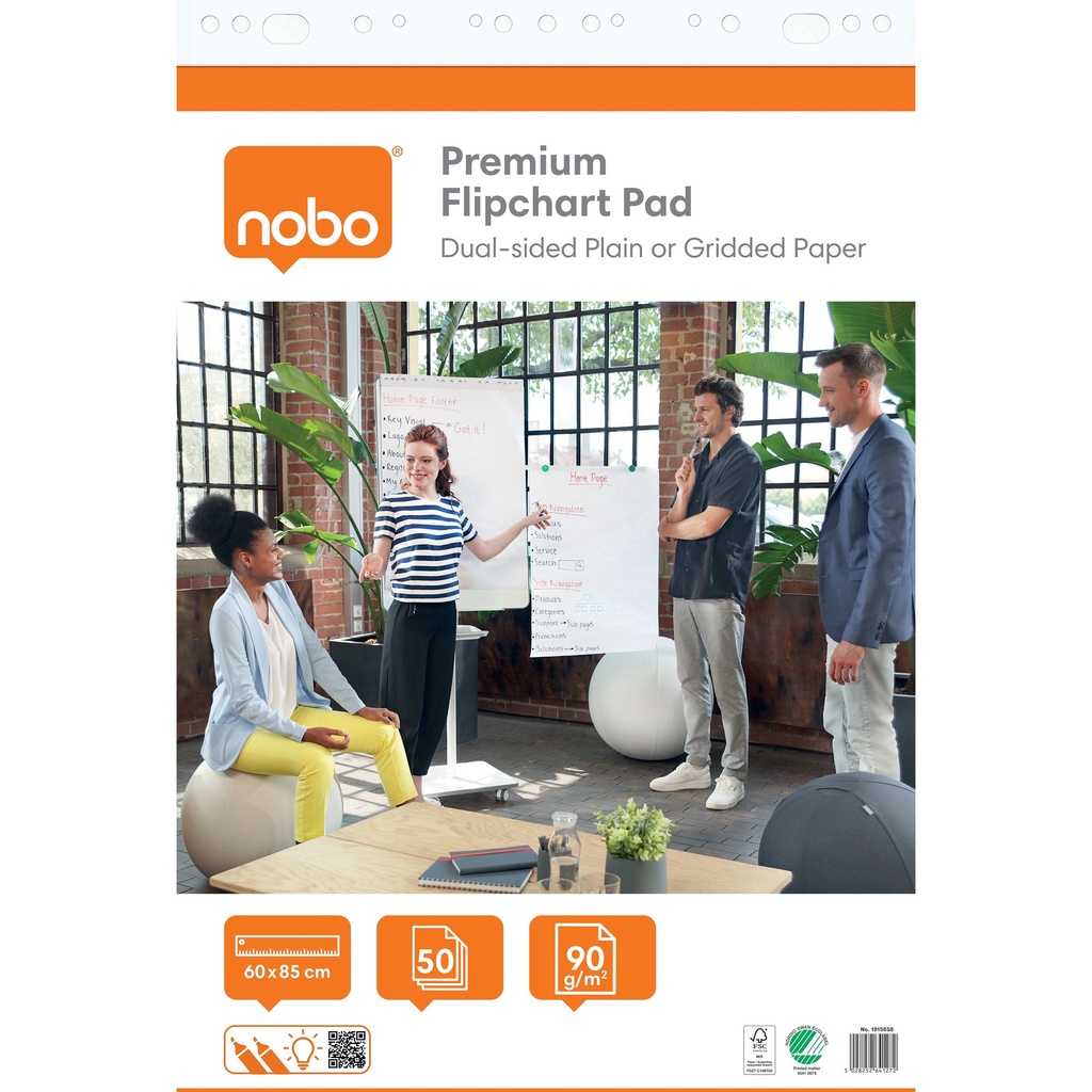 [1915658] Flipoverpapier Nobo premium 60x85cm dubbelzijdig