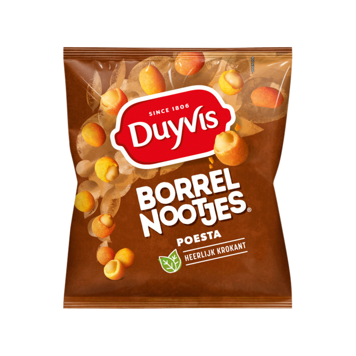 [8DV042] Borrelnootjes Duyvis poesta zak 275gr