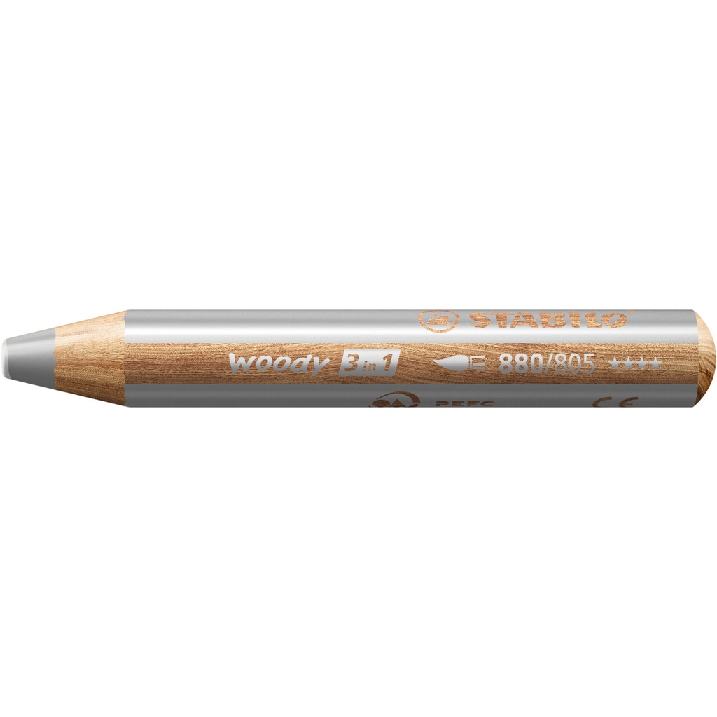 Kleurpotlood STABILO 880 woody 3 in 1 zilver