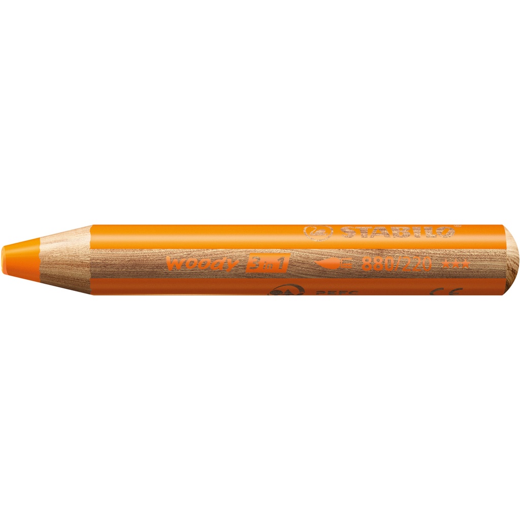 Kleurpotlood STABILO 880 woody 3 in 1 oranje