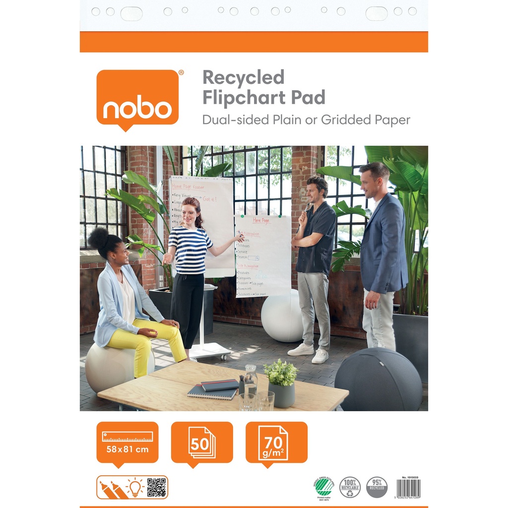 [1915659] Flipoverpapier Nobo gerecycled 58x81cm rol