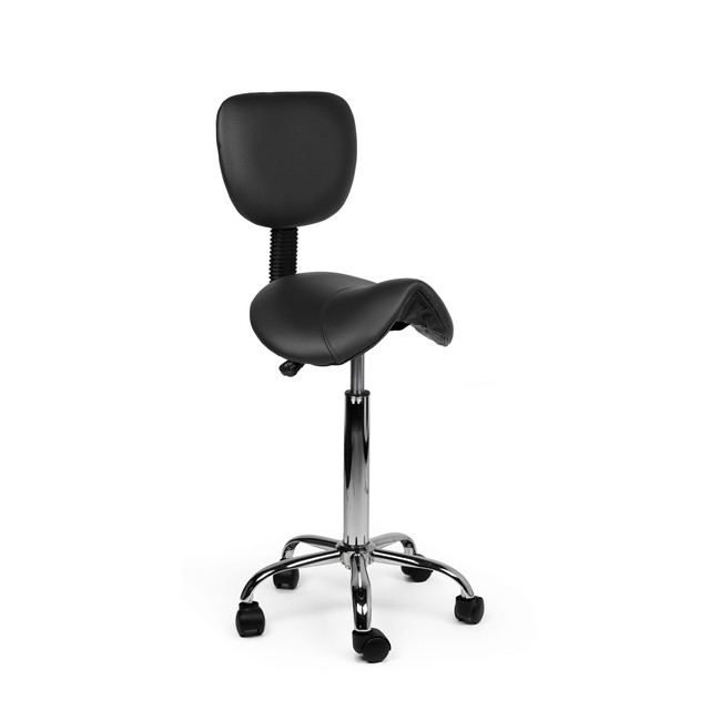 [8719198.38x2x] Zadelkruk Office rugleuning medium harde wielen zw