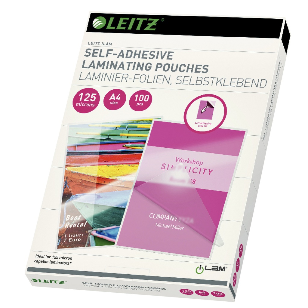 [16925] Lamineerhoes Leitz A4 zelfklevend 2x125micron EVA