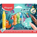 Waskrijt Maped Jungle Fever Jumbo set a 12 kleuren