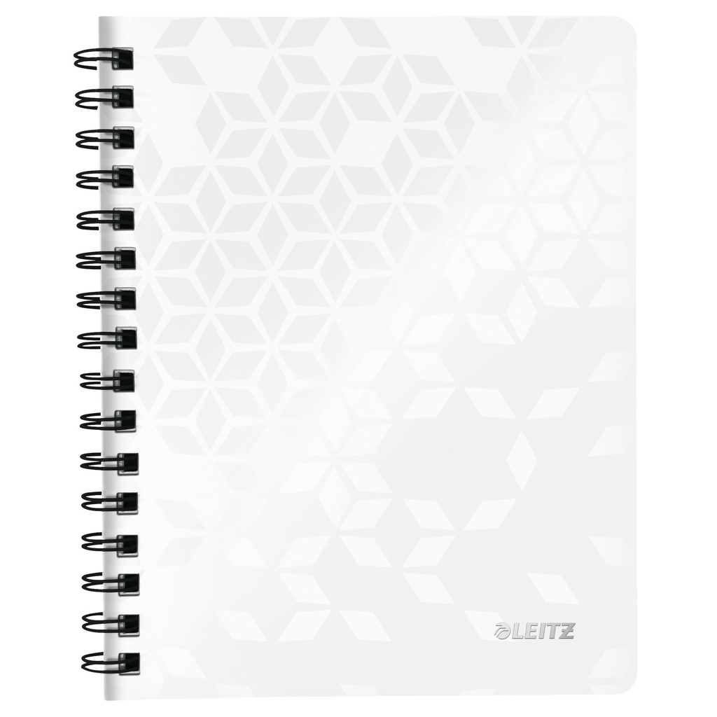 [46390001] Notitieboek Leitz WOW A5 lijn spiraal PP wit