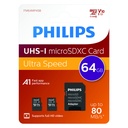 Geheugenkaart Philips micro SDXC 64GB 2 st