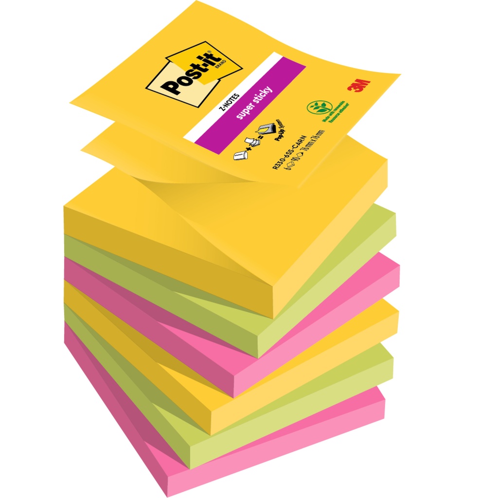 [R330-6SS-CARN] Memoblok Post-it 3M Z-Note R330 SS Carnival