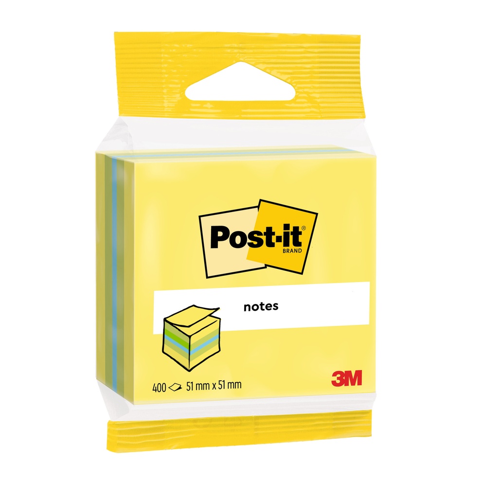 [2012L] Memoblok 3M Post-it 2012L 51x51mm kubus ass kleur