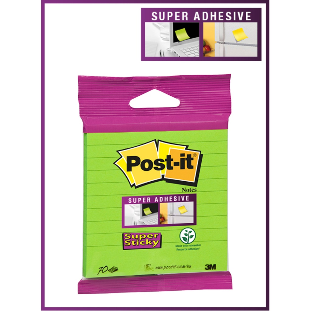 [XL-LL] Memoblok 3M Post-it 101x101 SS groen met lijn