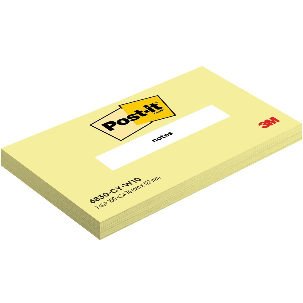 [6830-CY-W10] Memoblok 3M Post-it 6830 76x127mm geel