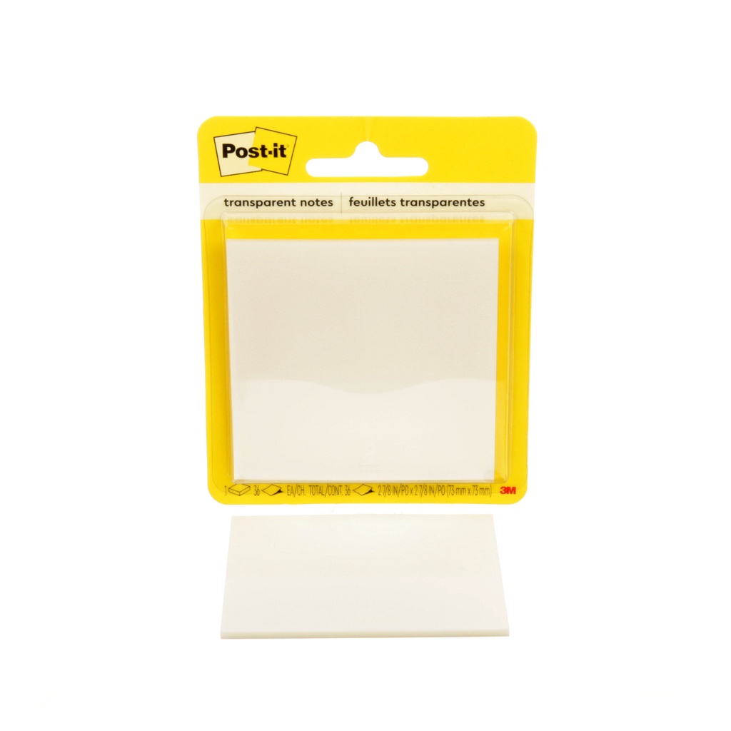 [600-TRSPT] Memoblok 3M Post-it 73x73mm Transparant