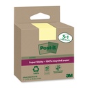Memoblok 3M Post-it 654 RSSCOL 76x76mm geel 3+1