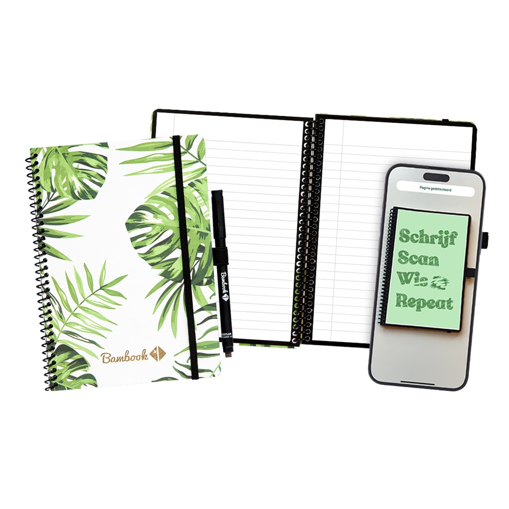 [8719689763428] Notitieboek Bambook Tropical A5 lijn 40pag uitwisb