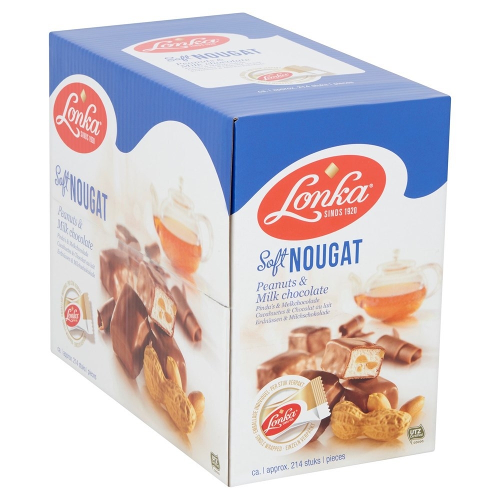 [36423] Nougat Lonka pinda melk doos 214 stuks