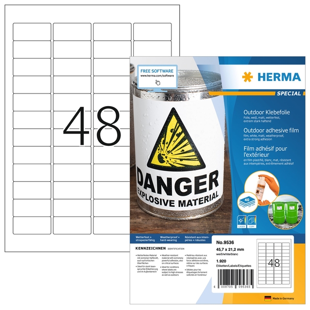 [9536] Etiket HERMA 9536 45.7x21.2 weerbest wt 1920st