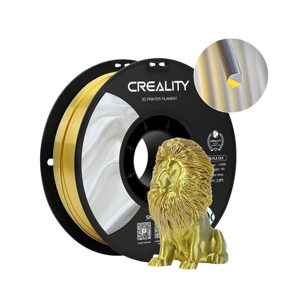 3D Filament Creality PLA 1.75mm Silk goud zv 1kg